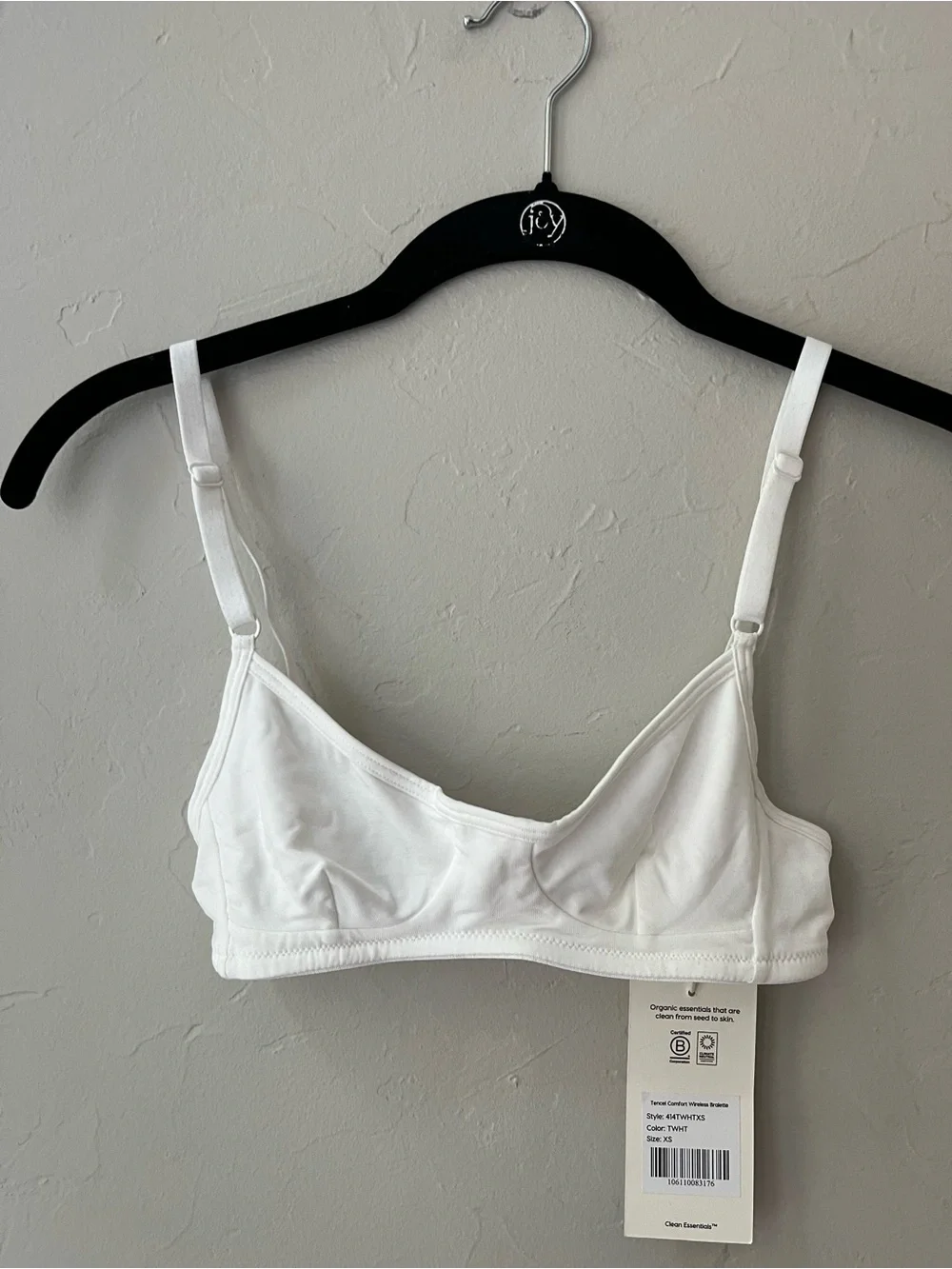 MATE THE LABEL TENCEL COMFORT WIRELESS BRALETTE IN TRUE WHITE XS M L - Picture 1 of 4